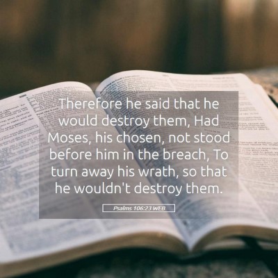 Picture 05 - Psalms 106:23 WEB - Therefore he said that he would destroy them, Had - Bible Verse Picture
