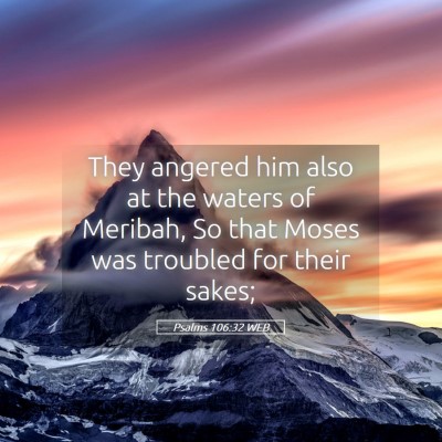 Picture 05 - Psalms 106:32 WEB - They angered him also at the waters of Meribah, - Bible Verse Picture