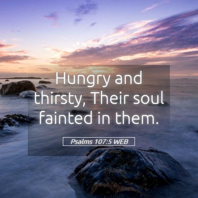 Picture 05 - Psalms 107:5 WEB - Hungry and thirsty, Their soul fainted in - Bible Verse Picture