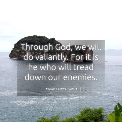 Picture 05 - Psalms 108:13 WEB - Through God, we will do valiantly. For it is he - Bible Verse Picture