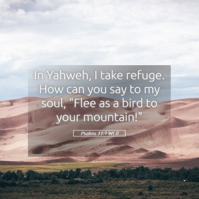 Picture 05 - Psalms 11:1 WEB - In Yahweh, I take refuge. How can you say to my - Bible Verse Picture