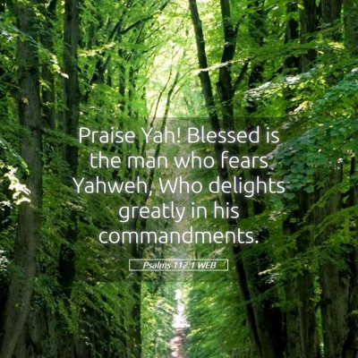 Picture 05 - Psalms 112:1 WEB - Praise Yah! Blessed is the man who fears Yahweh, - Bible Verse Picture