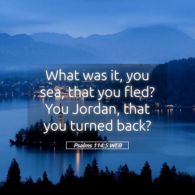 Picture 05 - Psalms 114:5 WEB - What was it, you sea, that you fled? You Jordan, - Bible Verse Picture