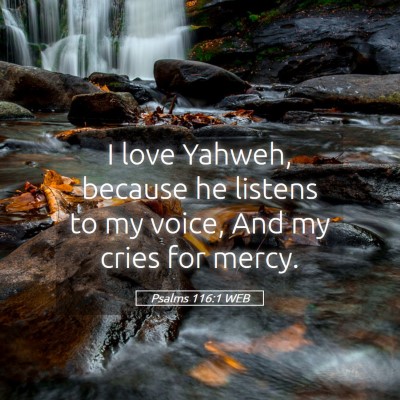Picture 05 - Psalms 116:1 WEB - I love Yahweh, because he listens to my voice, - Bible Verse Picture