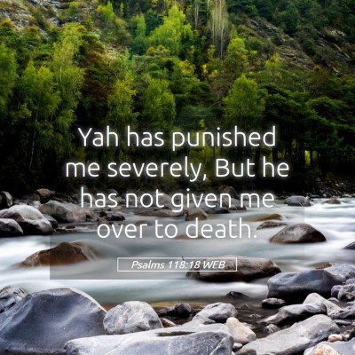 Picture 05 - Psalms 118:18 WEB - Yah has punished me severely, But he has not - Bible Verse Picture