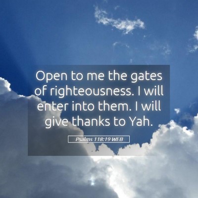 Picture 05 - Psalms 118:19 WEB - Open to me the gates of righteousness. I will - Bible Verse Picture