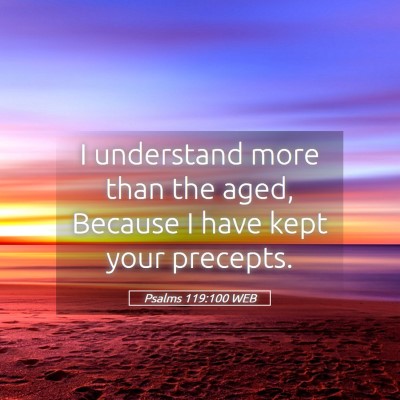 Picture 05 - Psalms 119:100 WEB - I understand more than the aged, Because I have - Bible Verse Picture