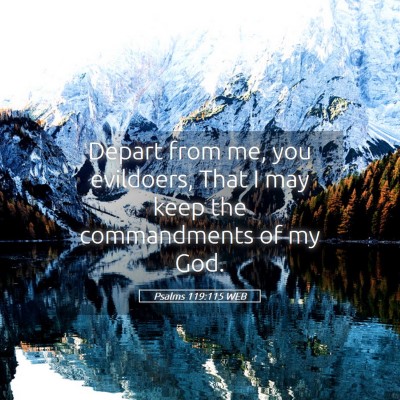Picture 05 - Psalms 119:115 WEB - Depart from me, you evildoers, That I may keep - Bible Verse Picture