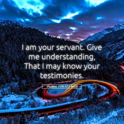 Picture 05 - Psalms 119:125 WEB - I am your servant. Give me understanding, That I - Bible Verse Picture