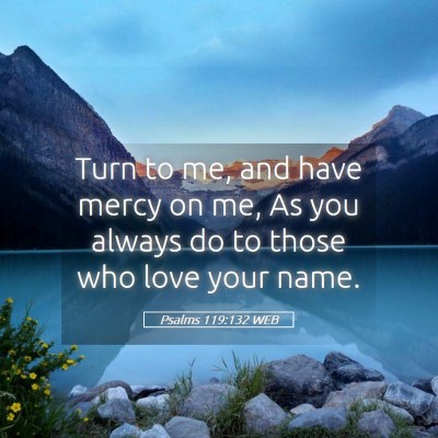 Picture 05 - Psalms 119:132 WEB - Turn to me, and have mercy on me, As you always - Bible Verse Picture