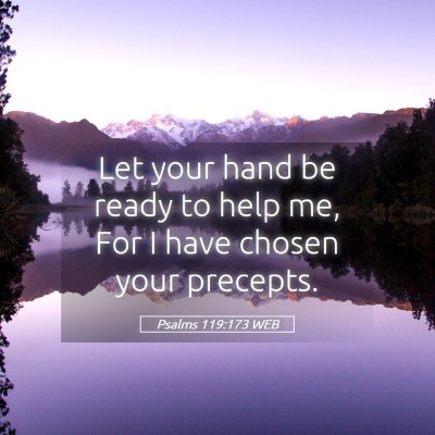 Picture 05 - Psalms 119:173 WEB - Let your hand be ready to help me, For I have - Bible Verse Picture