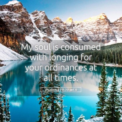 Picture 05 - Psalms 119:20 WEB - My soul is consumed with longing for your - Bible Verse Picture