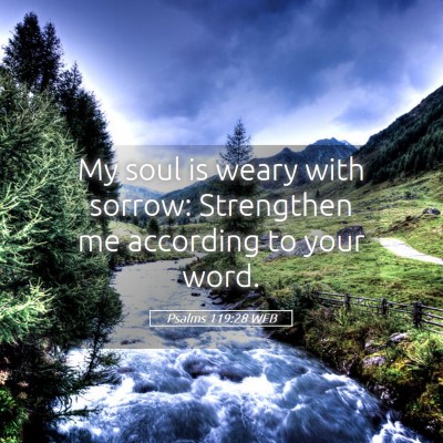 Picture 05 - Psalms 119:28 WEB - My soul is weary with sorrow: Strengthen me - Bible Verse Picture