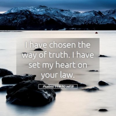 Picture 05 - Psalms 119:30 WEB - I have chosen the way of truth. I have set my - Bible Verse Picture
