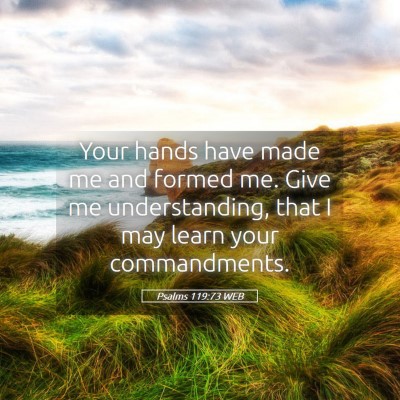 Picture 05 - Psalms 119:73 WEB - Your hands have made me and formed me. Give me - Bible Verse Picture