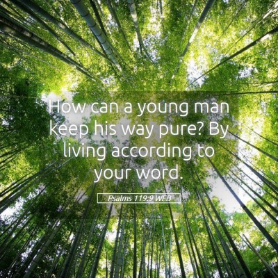 Picture 05 - Psalms 119:9 WEB - How can a young man keep his way pure? By living - Bible Verse Picture