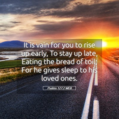 Picture 05 - Psalms 127:2 WEB - It is vain for you to rise up early, To stay up - Bible Verse Picture