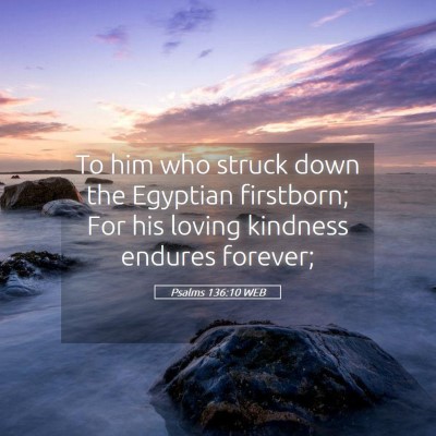 Picture 05 - Psalms 136:10 WEB - To him who struck down the Egyptian firstborn; - Bible Verse Picture