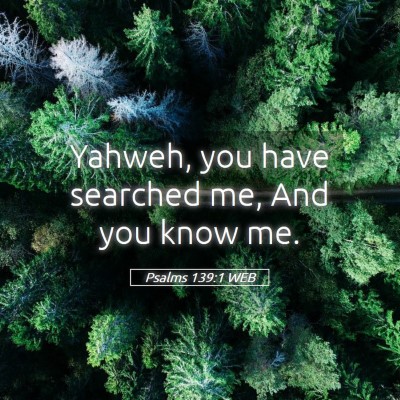 Picture 05 - Psalms 139:1 WEB - Yahweh, you have searched me, And you know - Bible Verse Picture