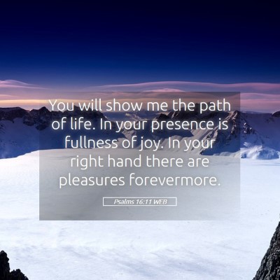 Picture 05 - Psalms 16:11 WEB - You will show me the path of life. In your - Bible Verse Picture