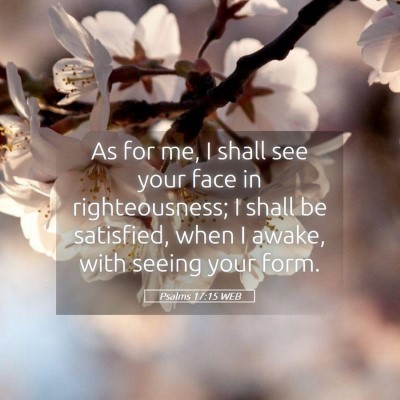 Picture 05 - Psalms 17:15 WEB - As for me, I shall see your face in - Bible Verse Picture
