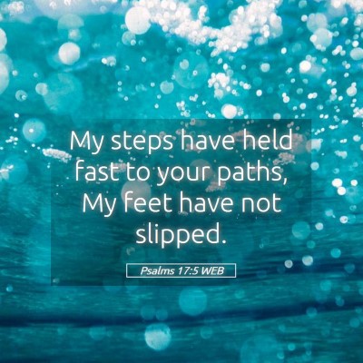 Picture 05 - Psalms 17:5 WEB - My steps have held fast to your paths, My feet - Bible Verse Picture
