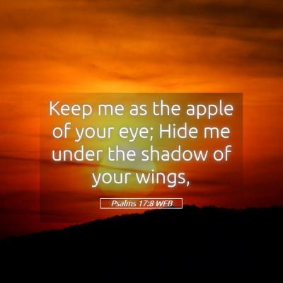 Picture 05 - Psalms 17:8 WEB - Keep me as the apple of your eye; Hide me under - Bible Verse Picture