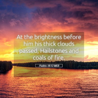 Picture 05 - Psalms 18:12 WEB - At the brightness before him his thick clouds - Bible Verse Picture
