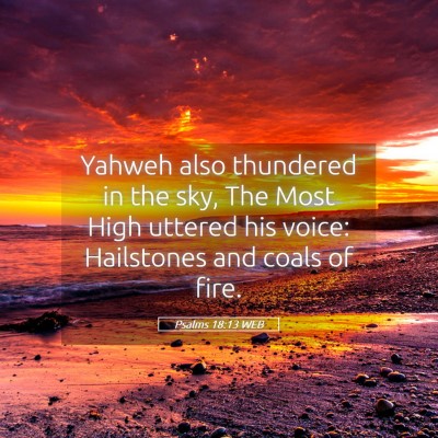 Picture 05 - Psalms 18:13 WEB - Yahweh also thundered in the sky, The Most High - Bible Verse Picture