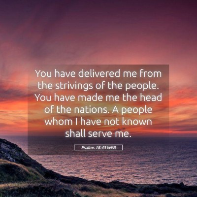 Picture 05 - Psalms 18:43 WEB - You have delivered me from the strivings of the - Bible Verse Picture