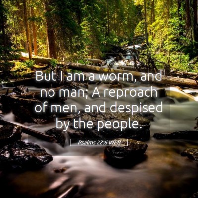 Picture 05 - Psalms 22:6 WEB - But I am a worm, and no man; A reproach of men, - Bible Verse Picture