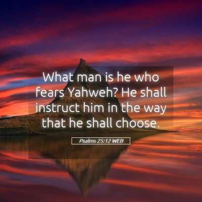 Picture 05 - Psalms 25:12 WEB - What man is he who fears Yahweh? He shall - Bible Verse Picture