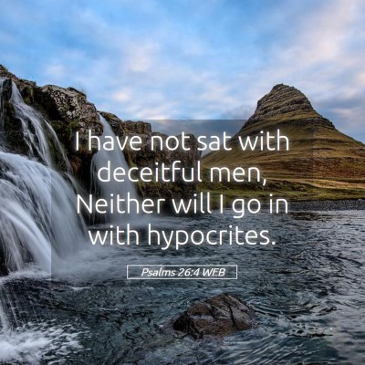 Picture 05 - Psalms 26:4 WEB - I have not sat with deceitful men, Neither will I - Bible Verse Picture