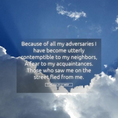 Picture 05 - Psalms 31:11 WEB - Because of all my adversaries I have become - Bible Verse Picture