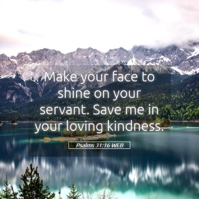 Picture 05 - Psalms 31:16 WEB - Make your face to shine on your servant. Save me - Bible Verse Picture