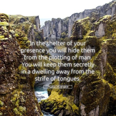 Picture 05 - Psalms 31:20 WEB - In the shelter of your presence you will hide - Bible Verse Picture