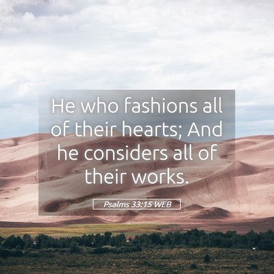 Picture 05 - Psalms 33:15 WEB - He who fashions all of their hearts; And he - Bible Verse Picture