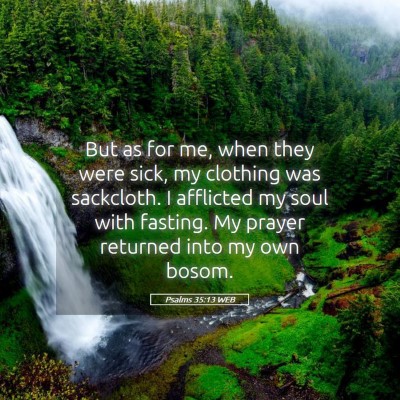 Picture 05 - Psalms 35:13 WEB - But as for me, when they were sick, my clothing - Bible Verse Picture