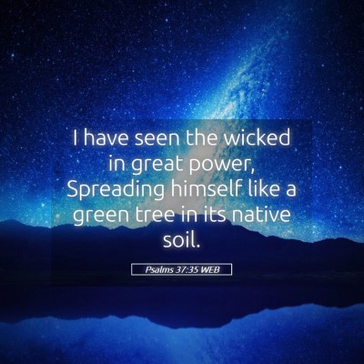 Picture 05 - Psalms 37:35 WEB - I have seen the wicked in great power, Spreading - Bible Verse Picture