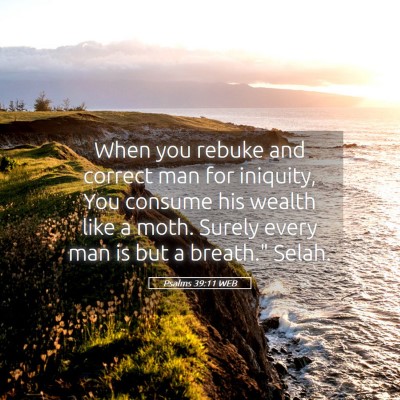 Picture 05 - Psalms 39:11 WEB - When you rebuke and correct man for iniquity, You - Bible Verse Picture