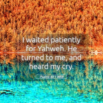 Picture 05 - Psalms 40:1 WEB - I waited patiently for Yahweh. He turned to me, - Bible Verse Picture