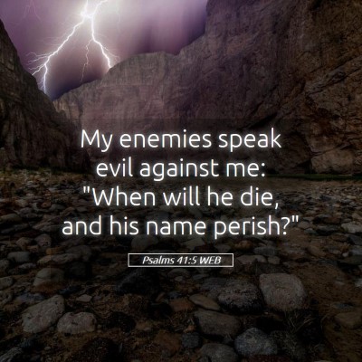 Picture 05 - Psalms 41:5 WEB - My enemies speak evil against me: 