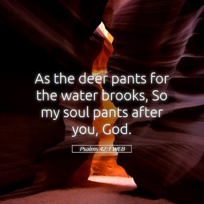 Picture 05 - Psalms 42:1 WEB - As the deer pants for the water brooks, So my - Bible Verse Picture