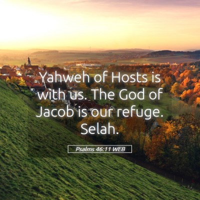 Picture 05 - Psalms 46:11 WEB - Yahweh of Hosts is with us. The God of Jacob is - Bible Verse Picture