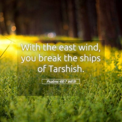 Picture 05 - Psalms 48:7 WEB - With the east wind, you break the ships of - Bible Verse Picture