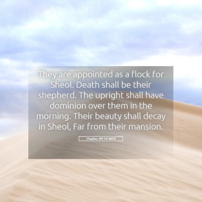 Picture 05 - Psalms 49:14 WEB - They are appointed as a flock for Sheol. Death - Bible Verse Picture