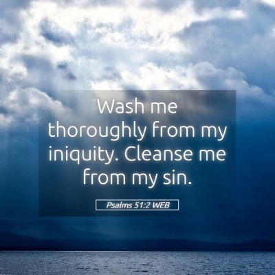 Picture 05 - Psalms 51:2 WEB - Wash me thoroughly from my iniquity. Cleanse me - Bible Verse Picture