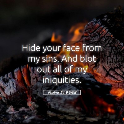 Picture 05 - Psalms 51:9 WEB - Hide your face from my sins, And blot out all of - Bible Verse Picture