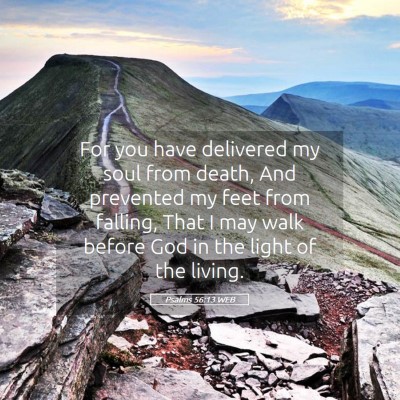 Picture 05 - Psalms 56:13 WEB - For you have delivered my soul from death, And - Bible Verse Picture