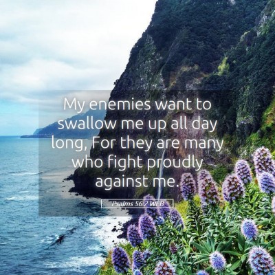 Picture 05 - Psalms 56:2 WEB - My enemies want to swallow me up all day long, - Bible Verse Picture